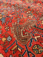 7'10 x 11'1 Antique Persian Heriz Rug #1875ML / 8x11 Vintage Rug / large vintage rug - Blue Parakeet Rugs