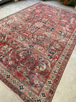 7'5 x 10'3 Antique Mahal rug #2073 / 7x10 Vintage Rug - Blue Parakeet Rugs