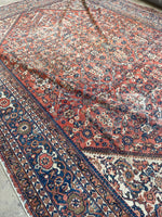 9'8 x 12'2 Antique Worn Persian Mahal Rug #2732