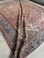 9'8 x 12'2 Antique Worn Persian Mahal Rug #2732