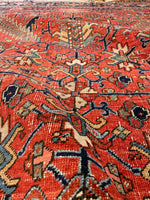7'10 x 11'1 Antique Persian Heriz Rug #1875ML / 8x11 Vintage Rug / large vintage rug - Blue Parakeet Rugs