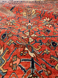 7'10 x 11'1 Antique Persian Heriz Rug #1875ML / 8x11 Vintage Rug / large vintage rug - Blue Parakeet Rugs