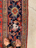7'10 x 11'1 Antique Persian Heriz Rug #1875ML / 8x11 Vintage Rug / large vintage rug - Blue Parakeet Rugs