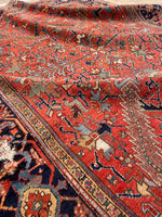 7'10 x 11'1 Antique Persian Heriz Rug #1875ML / 8x11 Vintage Rug / large vintage rug - Blue Parakeet Rugs