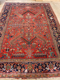 7'10 x 11'1 Antique Persian Heriz Rug #1875ML / 8x11 Vintage Rug / large vintage rug - Blue Parakeet Rugs