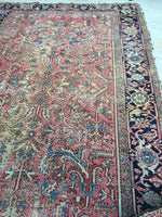 6'3 x 9'4 Antique Persian Heriz (#1170ML) / 6x9 vintage rug / large vintage rug - Blue Parakeet Rugs