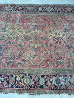 6'3 x 9'4 Antique Persian Heriz (#1170ML) / 6x9 vintage rug / large vintage rug - Blue Parakeet Rugs