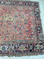 6'3 x 9'4 Antique Persian Heriz (#1170ML) / 6x9 vintage rug / large vintage rug - Blue Parakeet Rugs