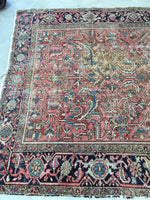 6'3 x 9'4 Antique Persian Heriz (#1170ML) / 6x9 vintage rug / large vintage rug - Blue Parakeet Rugs