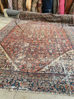 9'8 x 12'2 Antique Worn Persian Mahal Rug #2732