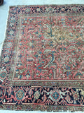 6'3 x 9'4 Antique Persian Heriz (#1170ML) / 6x9 vintage rug / large vintage rug - Blue Parakeet Rugs