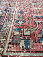 6'3 x 9'4 Antique Persian Heriz (#1170ML) / 6x9 vintage rug / large vintage rug - Blue Parakeet Rugs