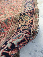 6'3 x 9'4 Antique Persian Heriz (#1170ML) / 6x9 vintage rug / large vintage rug - Blue Parakeet Rugs