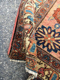 3'9 x 6'4 antique Persian Malayer with floral art - Blue Parakeet Rugs