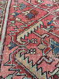 6'3 x 9'4 Antique Persian Heriz (#1170ML) / 6x9 vintage rug / large vintage rug - Blue Parakeet Rugs
