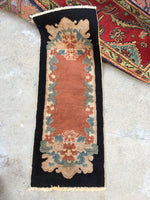 1'2 x 3'1 antique Chinese Rug (#1012) - Blue Parakeet Rugs