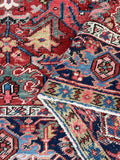 7'4 x 10'1 Antique tribal Heriz rug #2040 / 7x10 Vintage Rug - Blue Parakeet Rugs