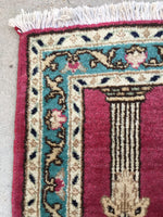 2'4 x 3'2 vintage rug mat (#1015) - Blue Parakeet Rugs