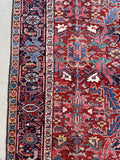 7'4 x 10'1 Antique tribal Heriz rug #2040 / 7x10 Vintage Rug - Blue Parakeet Rugs