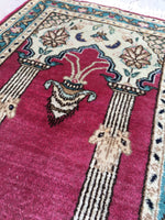 2'4 x 3'2 vintage rug mat (#1015) - Blue Parakeet Rugs