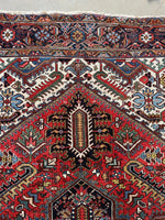 9'9 x 13'4 Antique Persian Heriz rug #2734ML / 10x13 Heriz - Blue Parakeet Rugs