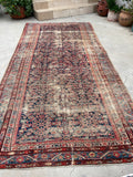 4'10 x 10'2 Worn to Perfection Mahal rug #2041 / 5x10 Vintage Rug - Blue Parakeet Rugs