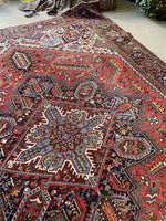 9'9 x 13'4 Antique Persian Heriz rug #2734ML / 10x13 Heriz - Blue Parakeet Rugs