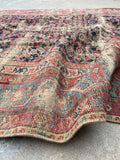 4'10 x 10'2 Worn to Perfection Mahal rug #2041 / 5x10 Vintage Rug - Blue Parakeet Rugs