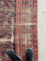 4'10 x 10'2 Worn to Perfection Mahal rug #2041 / 5x10 Vintage Rug - Blue Parakeet Rugs