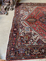 9'9 x 13'4 Antique Persian Heriz rug #2734ML / 10x13 Heriz - Blue Parakeet Rugs