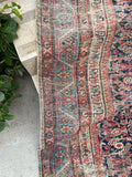 4'10 x 10'2 Worn to Perfection Mahal rug #2041 / 5x10 Vintage Rug - Blue Parakeet Rugs