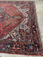 9'9 x 13'4 Antique Persian Heriz rug #2734ML / 10x13 Heriz - Blue Parakeet Rugs