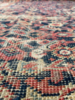 4'10 x 10'2 Worn to Perfection Mahal rug #2041 / 5x10 Vintage Rug - Blue Parakeet Rugs