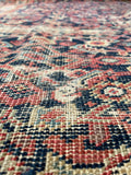 4'10 x 10'2 Worn to Perfection Mahal rug #2041 / 5x10 Vintage Rug - Blue Parakeet Rugs