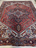 9'9 x 13'4 Antique Persian Heriz rug #2734ML / 10x13 Heriz - Blue Parakeet Rugs