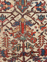 7'7 x 10'2 Antique tribal rug on ivory ground #2042 / 8x10 Vintage rug - Blue Parakeet Rugs