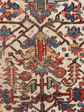 7'7 x 10'2 Antique tribal rug on ivory ground #2042 / 8x10 Vintage rug - Blue Parakeet Rugs