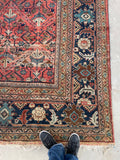 10'8 x 13'5 Antique Oversize Mahal village rug #2043 / 11x13 Vintage rug - Blue Parakeet Rugs