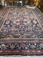 7'9 x 11'5 Antique 1920s Mahal village rug (#606) - Blue Parakeet Rugs