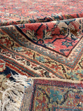 10'8 x 13'5 Antique Oversize Mahal village rug #2043 / 11x13 Vintage rug - Blue Parakeet Rugs