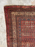 3'5 x 12'9 Antique Malayer Runner #2213 / 4x13 Vintage Runner - Blue Parakeet Rugs
