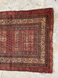 3'5 x 12'9 Antique Malayer Runner #2213 / 4x13 Vintage Runner - Blue Parakeet Rugs