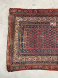 3'5 x 12'9 Antique Malayer Runner #2213 / 4x13 Vintage Runner - Blue Parakeet Rugs