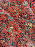 10'8 x 13'5 Antique Oversize Mahal village rug #2043 / 11x13 Vintage rug - Blue Parakeet Rugs