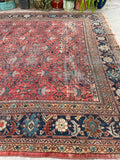 10'8 x 13'5 Antique Oversize Mahal village rug #2043 / 11x13 Vintage rug - Blue Parakeet Rugs