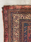 3'5 x 12'9 Antique Malayer Runner #2213 / 4x13 Vintage Runner - Blue Parakeet Rugs