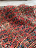 3'5 x 12'9 Antique Malayer Runner #2213 / 4x13 Vintage Runner - Blue Parakeet Rugs