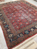 10'8 x 13'5 Antique Oversize Mahal village rug #2043 / 11x13 Vintage rug - Blue Parakeet Rugs