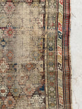 2’4 x 5’5 Worn Antique Caucasus rug #1813ML / 2x5 Vintage Rug - Blue Parakeet Rugs