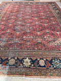 10'8 x 13'5 Antique Oversize Mahal village rug #2043 / 11x13 Vintage rug - Blue Parakeet Rugs